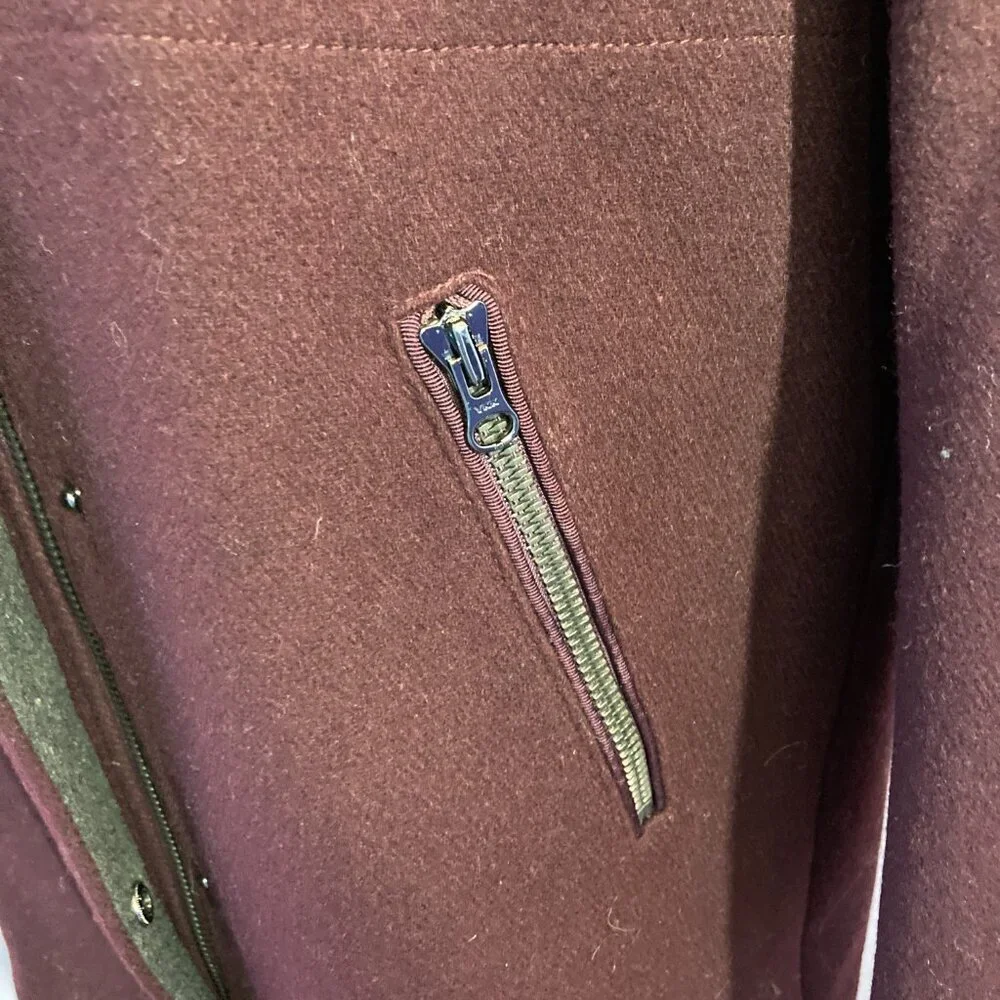 Dawn Levy Coat, Beautiful, Wool Blend with removable Faux Fur hood,  Size M - Picture 8 of 14